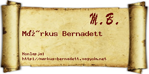 Márkus Bernadett névjegykártya