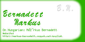 bernadett markus business card